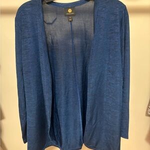 New without tags JM Collection Blue Open-Front Cardigan